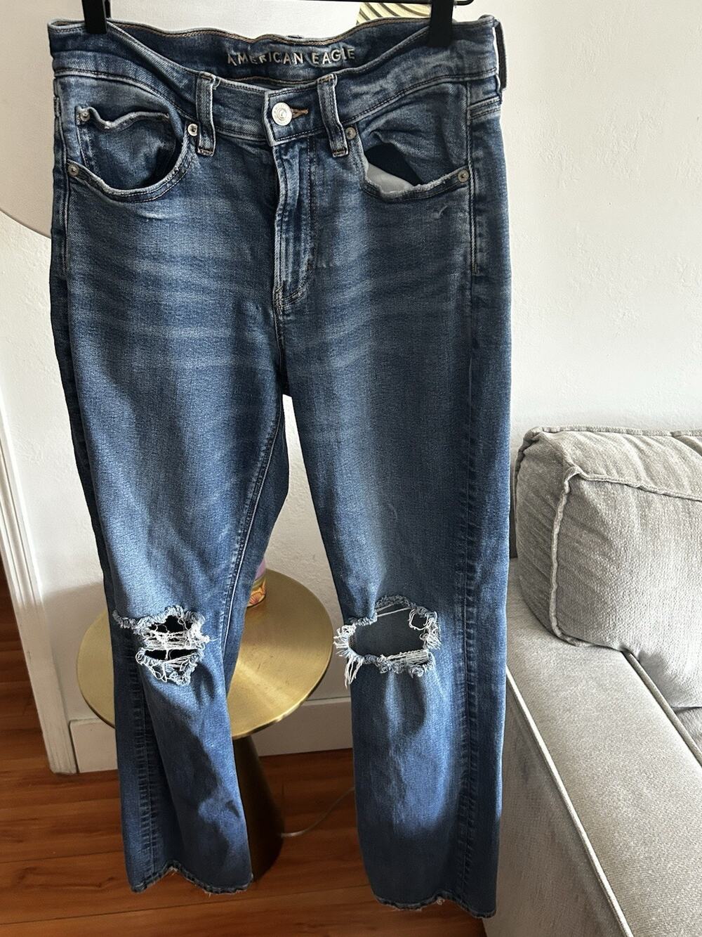 American Eagle 90s Boot Cut Jeans Women's 4 Distressed Stretchy